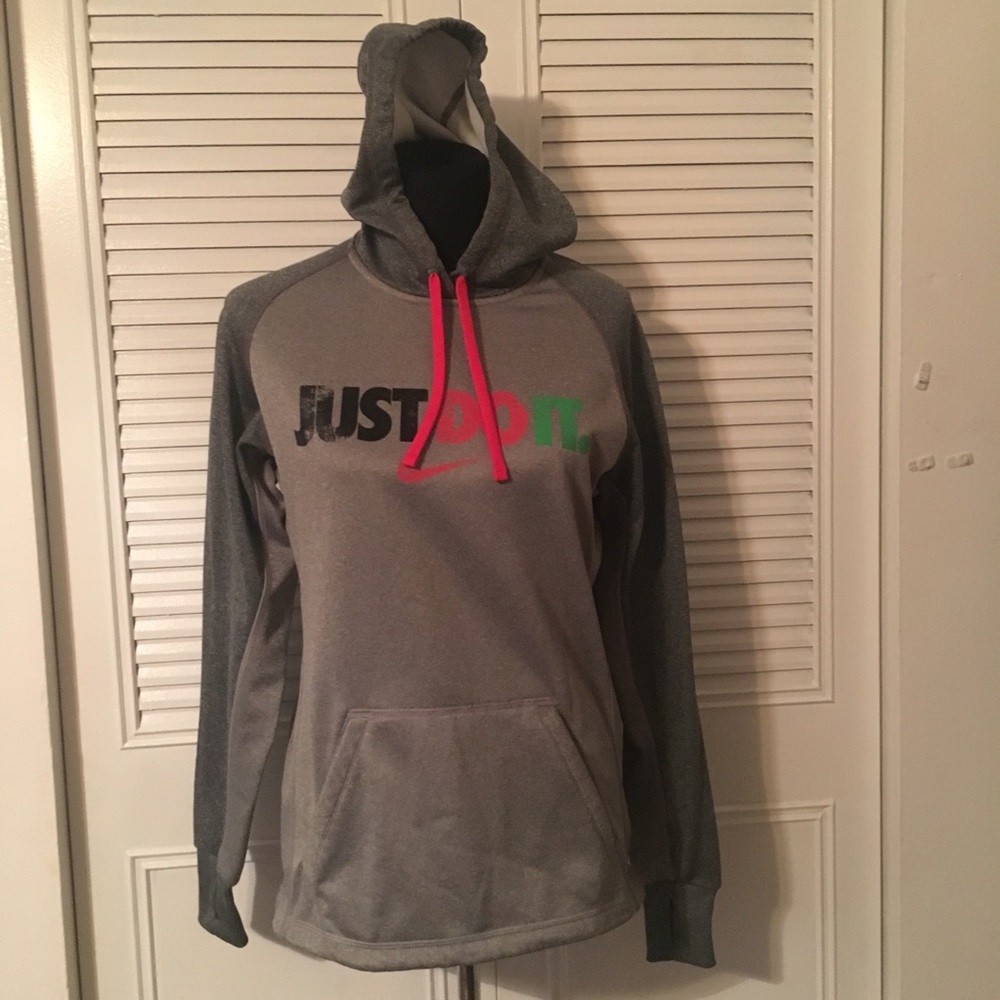 Nike therma-fit gray JUST DO IT hoodie
